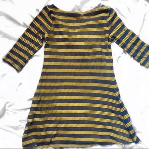 Blue & Yellow Striped Dress